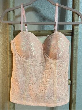 True Freedom Lace Longline Bustier Top - Peach
